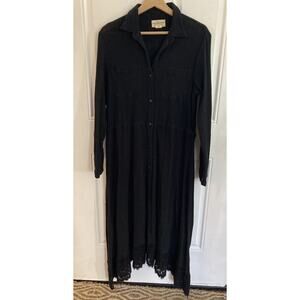 Denim & Supply Ralph Lauren Roll Tab Long Sleeve Maxi Dress Large Beach Cover Up